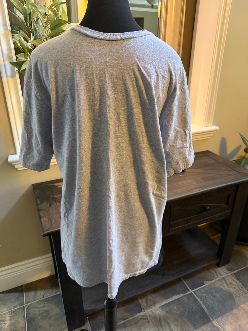 CSG Men's Short Sleeve Longline Crew Tee in Light Gray